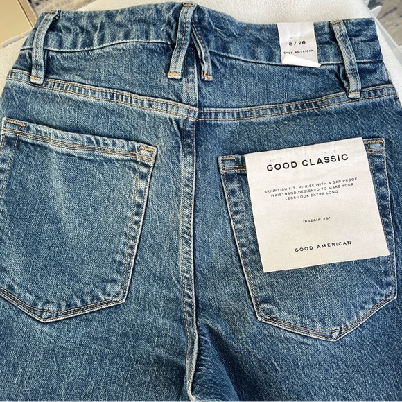 GOOD AMERICAN GOOD CLASSIC HI RISE GAP PROOF WAIST STRETCHY SIZE 0/25 NWT - Picture 2 of 8